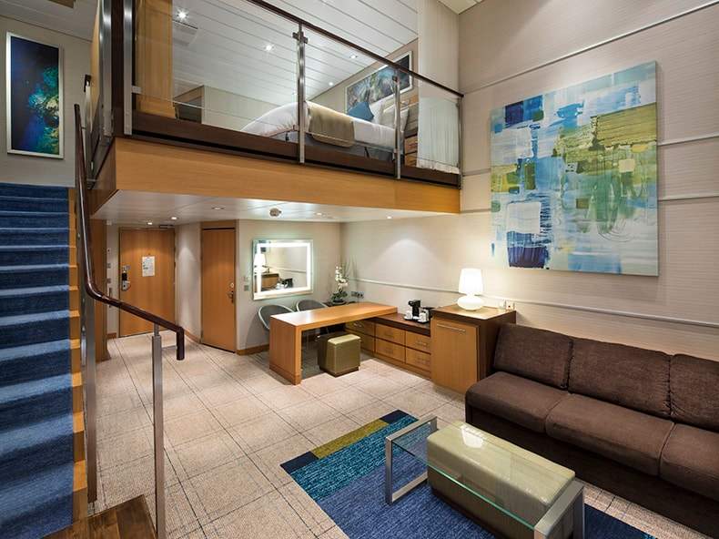 Allure of the Seas Crown Loft Suite (L1) living area, photo 1 of 5 Allure of the Seas Crown Loft Suite (L1) living area, photo 1 of 5