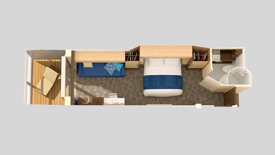 Representative photo: Anthem of the Seas Obstructed Ocean View Balcony floor plan Representative photo: Anthem of the Seas Obstructed Ocean View Balcony floor plan