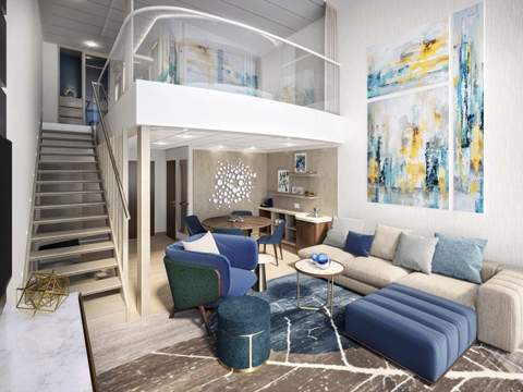 Icon of the Seas Icon Loft Suite (IL) living area, photo 4 of 4