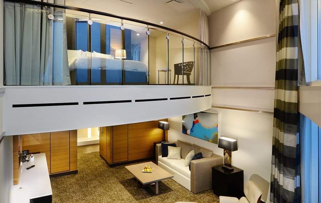 Quantum of the Seas Owner's Loft Suite with Balcony (OL) living area