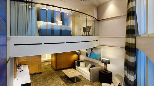Quantum of the Seas Owner's Loft Suite with Balcony (OL) living area Quantum of the Seas Owner's Loft Suite with Balcony (OL) living area