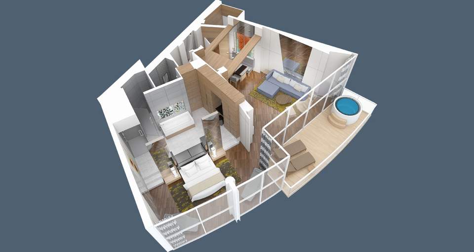 Oasis of the Seas Owner’s Panoramic Suite - 1 Bedroom (OP) floor plan Oasis of the Seas Owner’s Panoramic Suite - 1 Bedroom (OP) floor plan