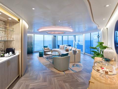 Utopia of the Seas Solarium Suite (SO) living area, photo 3 of 3