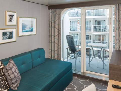 Harmony of the Seas Boardwalk View Balcony (1I) cabin, photo 2 of 4 Harmony of the Seas Boardwalk View Balcony (1I) cabin, photo 2 of 4