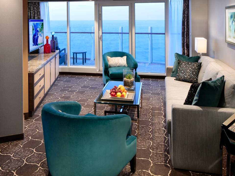 Harmony of the Seas Spacious AquaTheater Suite - 1 Bedroom (A3) living area, photo 1 of 3