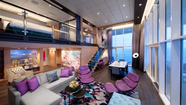Harmony of the Seas Royal Loft Suite (RL) living area, photo 1 of 9