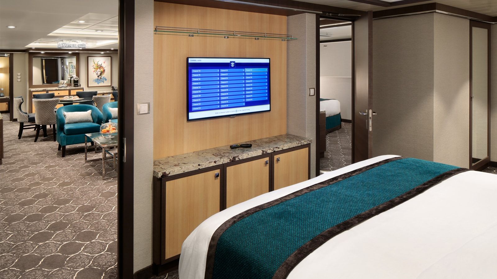 Harmony of the Seas Villa Suite - 4 Bedrooms (VS) bedroom, photo 1 of 9