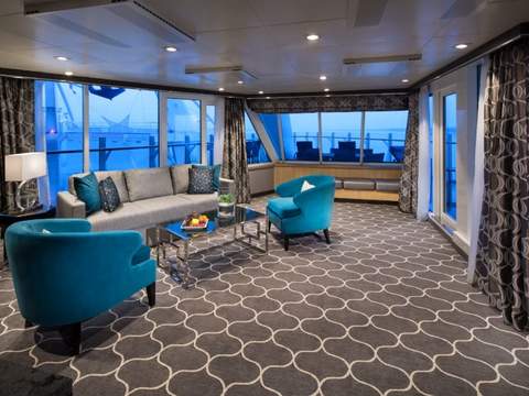 Harmony of the Seas Spacious AquaTheater Suite Large Balcony - 2 Bedroom (A1) living area, photo 3 of 4