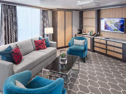 Harmony of the Seas Spacious AquaTheater Suite Large Balcony - 2 Bedroom (A1) living area, photo 4 of 4