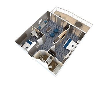 Oasis of the Seas Grand Suite - 2 Bedroom (GT) floor plan