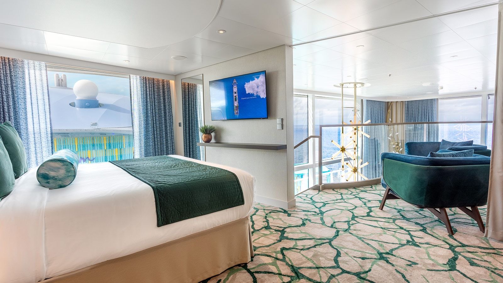 Legend of the Seas Royal Loft Suite (RL) bedroom, photo 1 of 4