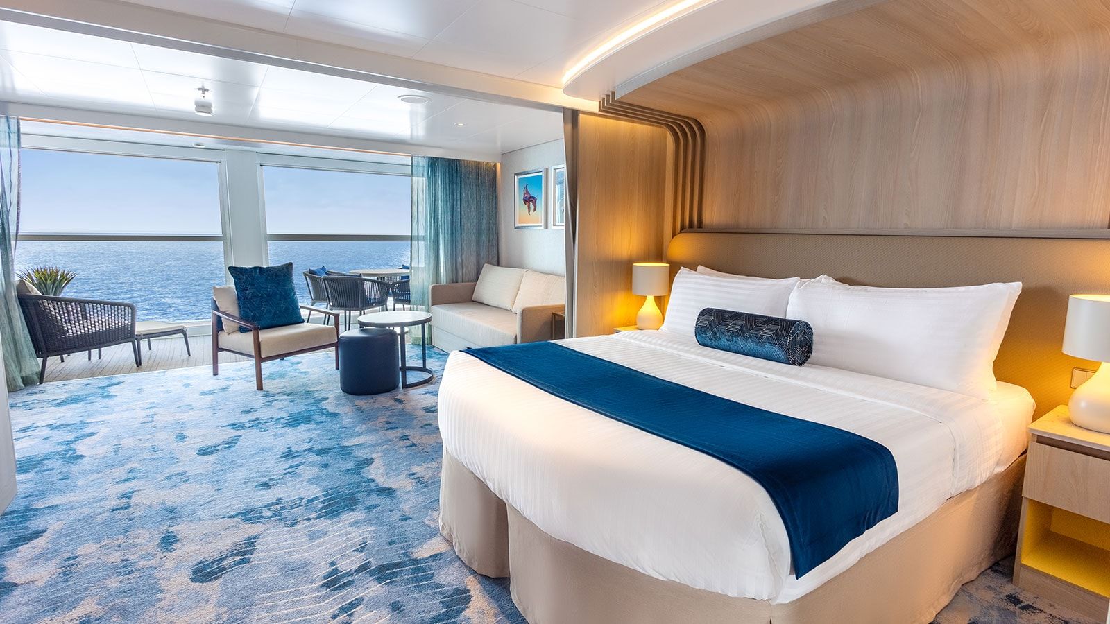 Icon of the Seas Infinite Grand Suite (IG) bedroom, photo 1 of 4