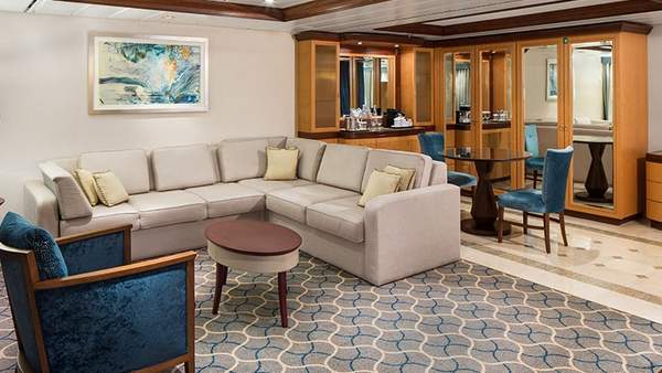 Jewel of the Seas Owner's Suite - 1 Bedroom (OS) living area, photo 1 of 4
