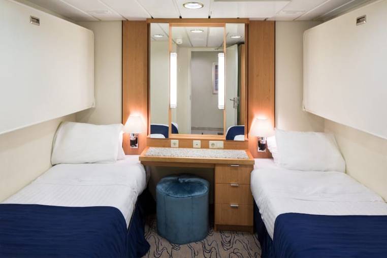 Jewel of the Seas Ocean View Suite - 2 Bedroom (No Balcony) (VT) bedroom, photo 2 of 3