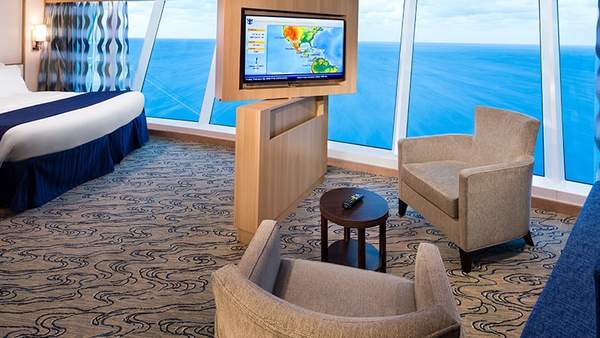 Liberty of the Seas Ocean View Panoramic Suite (No Balcony) (VP) bedroom, photo 1 of 2