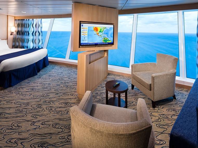 Liberty of the Seas Ocean View Panoramic Suite (No Balcony) (VP) bedroom, photo 1 of 2