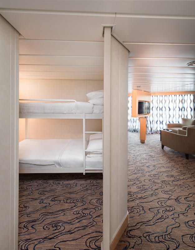 Liberty of the Seas Ocean View Panoramic Suite (No Balcony) (VP) bedroom, photo 2 of 2