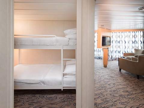 Liberty of the Seas Ocean View Panoramic Suite (No Balcony) (VP) bedroom, photo 2 of 2