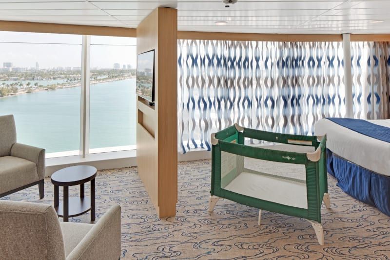 Navigator of the Seas Ocean View Panoramic Suite (No Balcony) (VP) bedroom, photo 3 of 3
