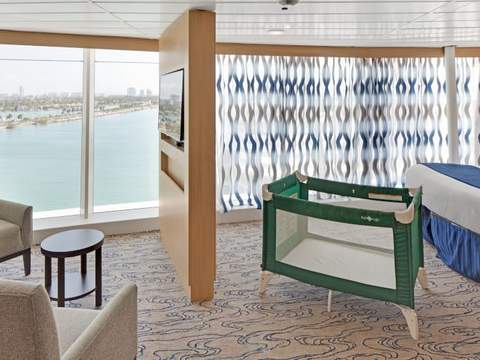 Navigator of the Seas Ocean View Panoramic Suite (No Balcony) (VP) bedroom, photo 3 of 3 Navigator of the Seas Ocean View Panoramic Suite (No Balcony) (VP) bedroom, photo 3 of 3