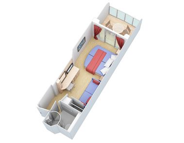 Oasis of the Seas Central Park View Balcony (1J) floor plan