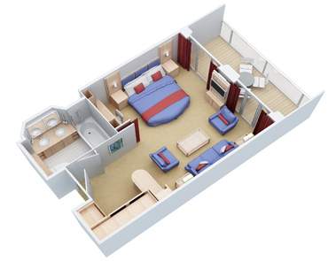 Allure of the Seas Grand Suite - 1 Bedroom (GS) floor plan Allure of the Seas Grand Suite - 1 Bedroom (GS) floor plan