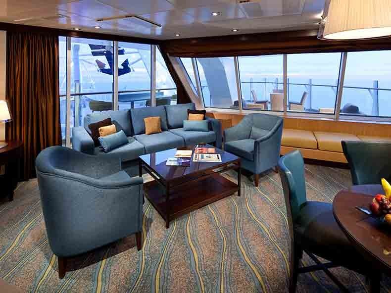 Oasis of the Seas Spacious AquaTheater Suite Lg Balcony - 2 Bedrooms (A1) living area, photo 1 of 2