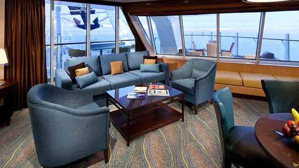 Oasis of the Seas Spacious AquaTheater Suite Lg Balcony - 2 Bedrooms (A1) living area, photo 1 of 2
