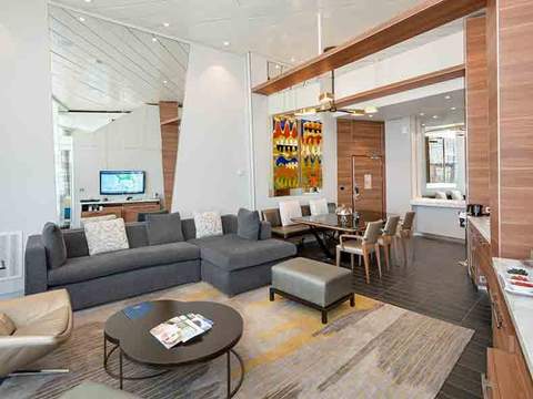 Oasis of the Seas Grand Panoramic Suite - 1 Bedroom (GP) living area, photo 1 of 3