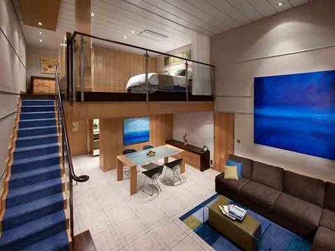 Oasis of the Seas Star Loft Suite (TL) living area Oasis of the Seas Star Loft Suite (TL) living area