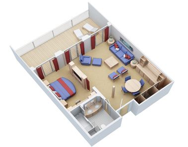 Oasis of the Seas Owner's Suite - 1 Bedroom (OS) floor plan