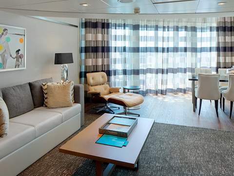 Odyssey of the Seas Owner's Loft Suite (OL) living area, photo 2 of 5