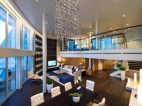 Quantum of the Seas Royal Loft Suite (RL) living area, photo 1 of 7 Quantum of the Seas Royal Loft Suite (RL) living area, photo 1 of 7