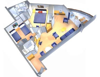 Brilliance of the Seas Grand Suite - 2 Bedroom (GT) floor plan
