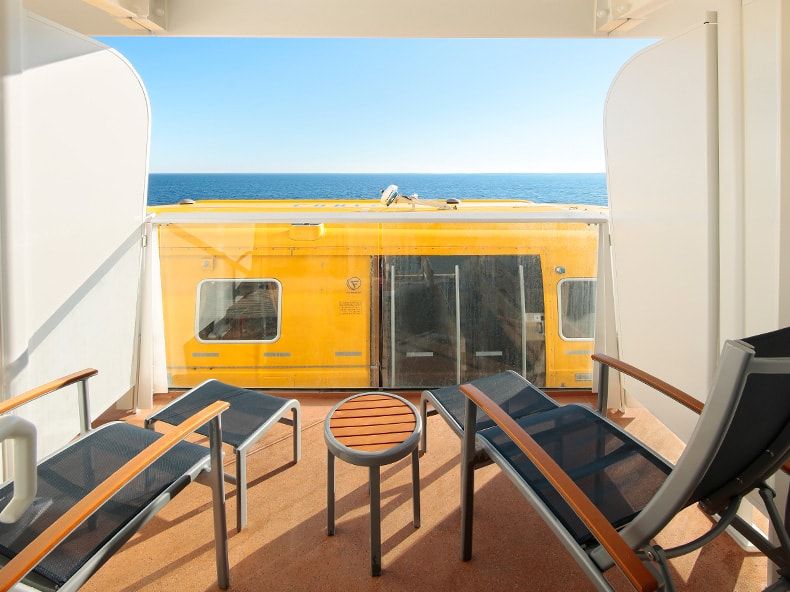 Spectrum of the Seas Obstructed Ocean View Balcony (1E) balcony, photo 1 of 2