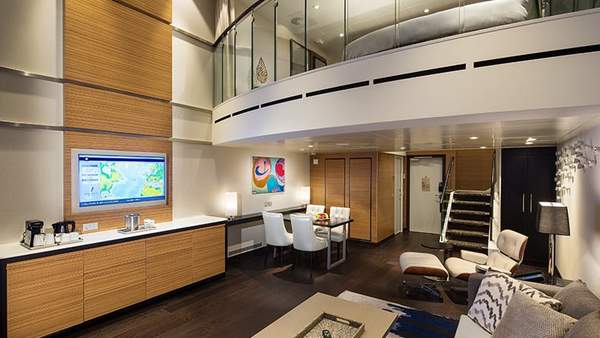 Spectrum of the Seas Grand Loft Suite (GL) living area, photo 1 of 4