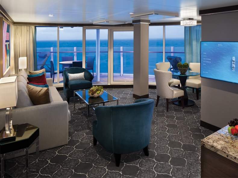 Symphony of the Seas Spacious AquaTheater Suite - 1 Bedroom (A3) living area, photo 1 of 2
