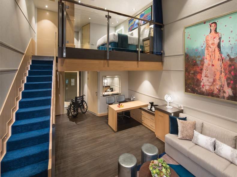 Symphony of the Seas Crown Loft Suite (L1) living area, photo 1 of 4