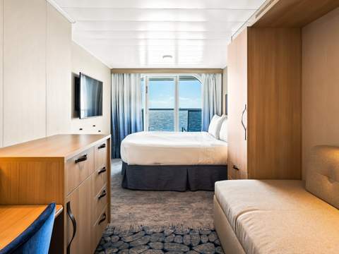 Utopia of the Seas Ocean View with Large Balcony (1C) cabin, photo 1 of 3