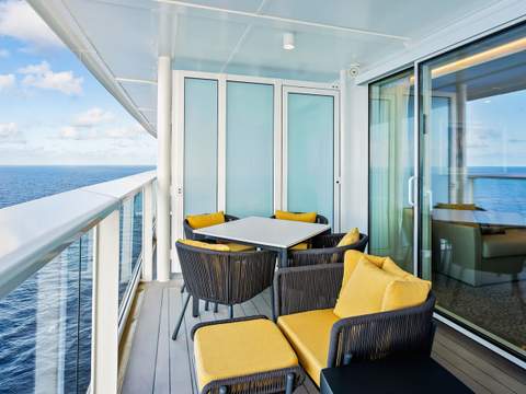 Utopia of the Seas Grand Suite - 1 Bedroom (GS) balcony Utopia of the Seas Grand Suite - 1 Bedroom (GS) balcony