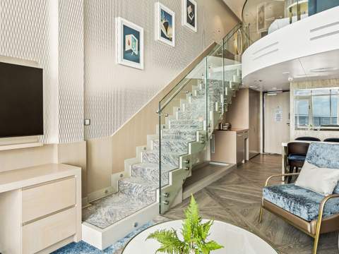 Wonder of the Seas Crown Loft Suite (L1) living area, photo 3 of 7