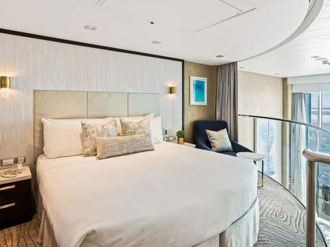 Wonder of the Seas Crown Loft Suite (L1) bedroom, photo 1 of 2