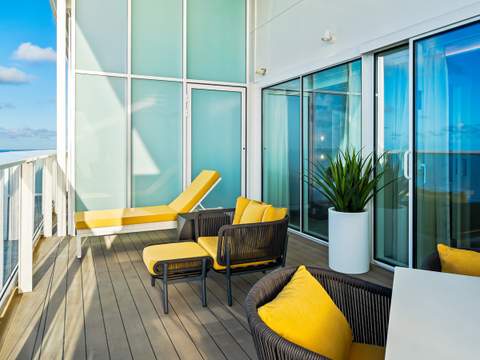 Utopia of the Seas Owner's Suite - 1 Bedroom (OS) balcony, photo 1 of 2