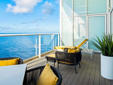 Utopia of the Seas Owner's Suite - 1 Bedroom (OS) balcony, photo 2 of 2