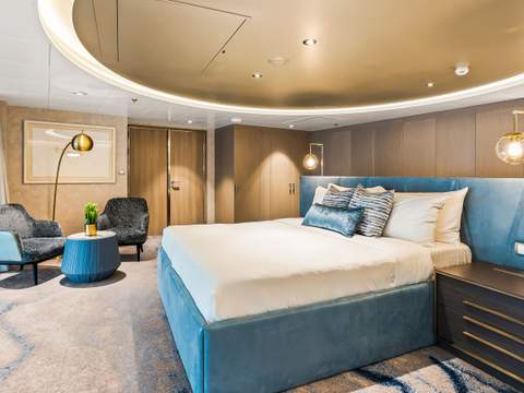 Utopia of the Seas Royal Loft Suite (RL) bedroom, photo 2 of 4 Utopia of the Seas Royal Loft Suite (RL) bedroom, photo 2 of 4