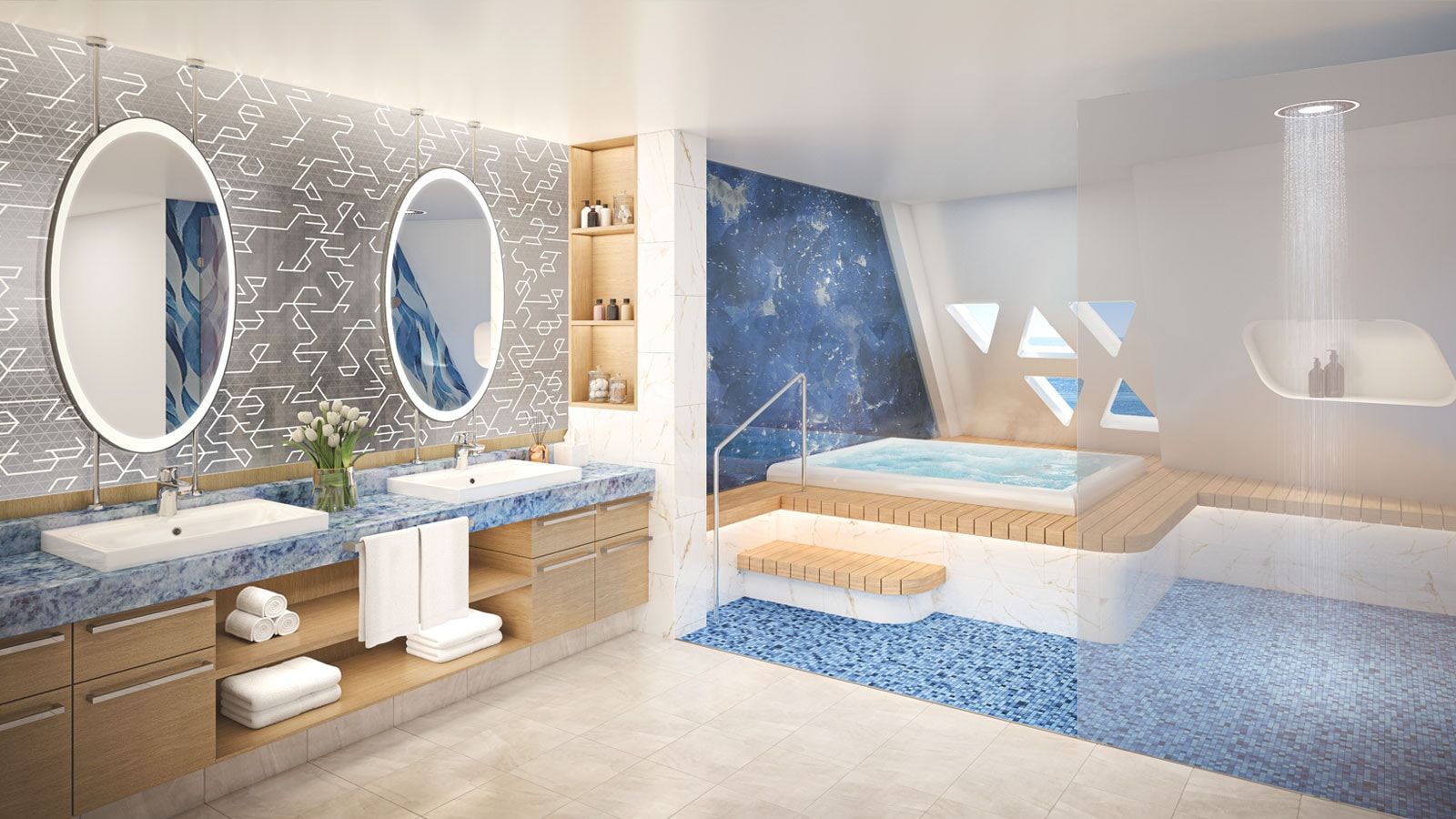 Utopia of the Seas Royal Loft Suite (RL) bathroom, photo 1 of 2