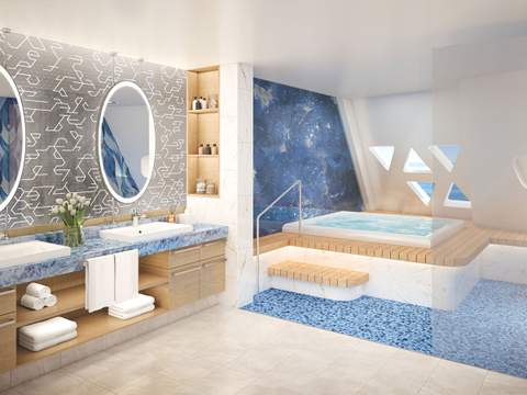 Utopia of the Seas Royal Loft Suite (RL) bathroom, photo 1 of 2 Utopia of the Seas Royal Loft Suite (RL) bathroom, photo 1 of 2