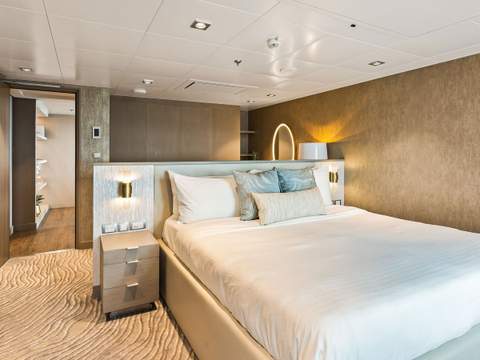 Utopia of the Seas Royal Loft Suite (RL) bedroom, photo 3 of 4 Utopia of the Seas Royal Loft Suite (RL) bedroom, photo 3 of 4