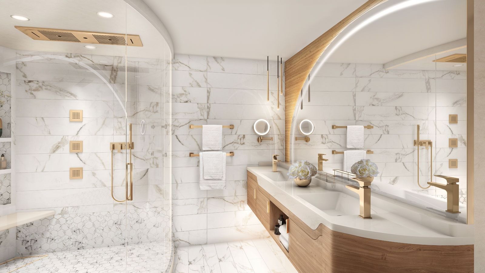 Utopia of the Seas Solarium Suite (SO) bathroom, photo 1 of 2