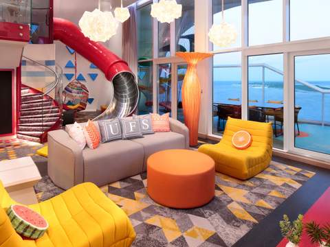 Utopia of the Seas Ultimate Family Suite (US) living area, photo 2 of 8